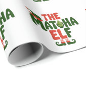 De Matcha Elf Grappige Kerst Matcha Drank Cadeaupapier (Rol Hoek)