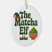 De Matcha Elf Grappige Kerst Matcha Drank Liefhebb Keramisch Ornament (Rechts)
