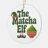 De Matcha Elf Grappige Kerst Matcha Drank Liefhebb Keramisch Ornament (Links)