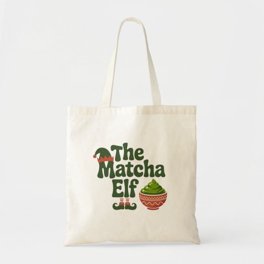 De Matcha Elf Grappige Kerst Matcha Drank Liefhebb Tote Bag (Voorkant)