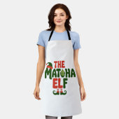 De Matcha Elf Grappige Kerst Matcha Drank Schort (Gedragen)