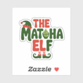 De Matcha Elf Grappige Kerst Matcha Drank Sticker (Vel)