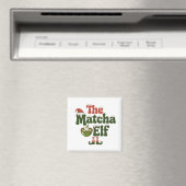 De Matcha Elf Magische Kerst Drink Magneet (Insitu (Vaatwasser))