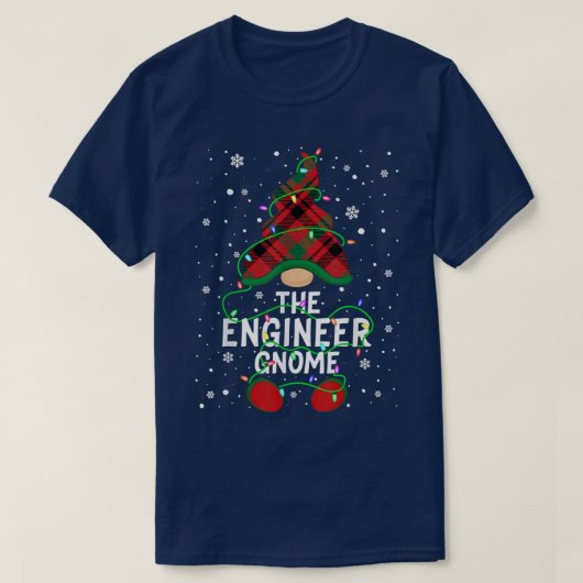 De Matchinggroep Xmas Ligh van de Engineer Gnome F T-shirt (Design voorkant)