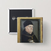 De Matheron Diptych: Portret van Rene I Vierkante Button 5,1 Cm (Voorkant /achterkant)