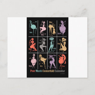 De matige kalender van het Man Centervouw Briefkaart