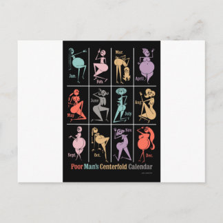 De matige kalender van het Man Centervouw Briefkaart