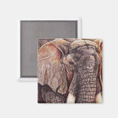 De matriarch - Afrikaanse olifant Magneet (Voorkant / Achterkant)