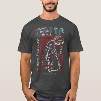 De Matrix White Rabbit Glitch T-shirt
