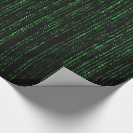 de matrixcode, de groene binaire code cadeaupapier (Hoek)