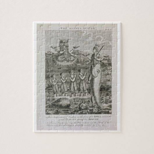 De Matsya Avatar, of de Eerste Incarnatie van Vis Legpuzzel (Verticaal)