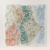 De Matterhorn Swiss Alps Waterverf Jigzaag Puzzle Legpuzzel (Horizontaal)