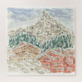 De Matterhorn Swiss Alps Waterverf Jigzaag Puzzle Legpuzzel (Verticaal)