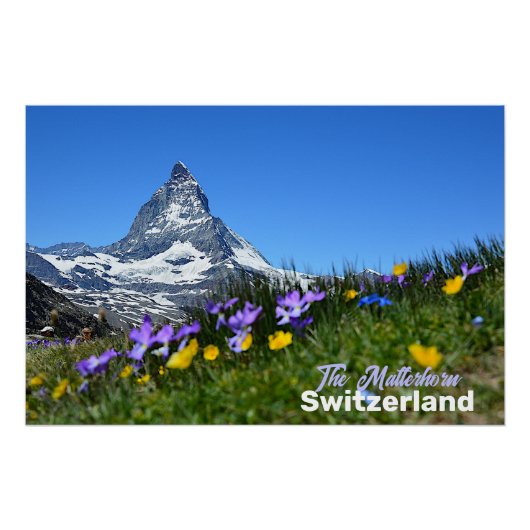 De Matterhorn Switzer Travel Souvenir Perfect Poster (Voorkant)