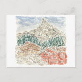 De Matterhorn Zwitserse Alpen Waterverf Briefkaart (Voorkant)