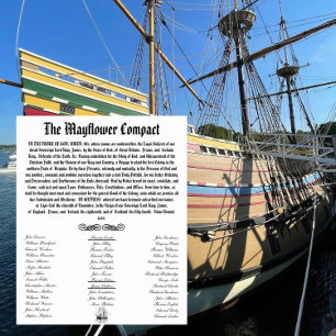 De Mayflower Compact met handtekeningen Poster