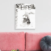 De Mayflower, dekmantel van 'Life' Canvas Afdruk (Insitu (Woonkamer))