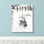 De Mayflower, dekmantel van 'Life' Canvas Afdruk (Insitu (Houten vloer))