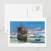 De Mayflower Landing op 1620 Scene Briefkaart (Voorkant / Achterkant)
