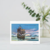 De Mayflower Landing op 1620 Scene Briefkaart (Staand voorkant)