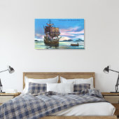 De Mayflower Landing op 1620 Scene Canvas Afdruk (Insitu (Slaapkamer))