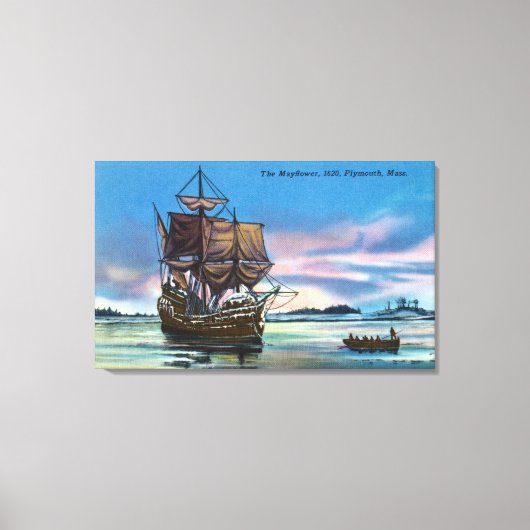 De Mayflower Landing op 1620 Scene Canvas Afdruk (Voorkant)