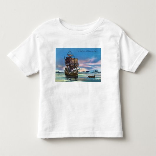 De Mayflower Landing op 1620 Scene Kinder Shirts (Voorkant)