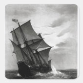 De Mayflower Vierkante Sticker (Voorkant)