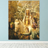 De Maying van Koningin Guinevere door John Collier Canvas Afdruk (Insitu (Houten vloer))
