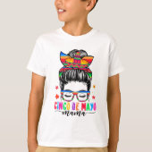De Mayo Mama Messy Bun Haar Mexicaanse Moeders Da T-shirt (Voorkant)