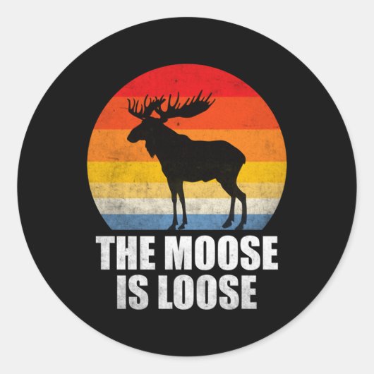 De mazen zijn los Alaska Moose Ronde Sticker (Voorkant)