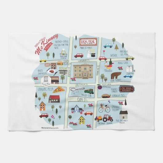 De McKinney Texas Kitchen Towel in het centrum Theedoek (Horizontaal)