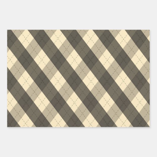 De MeanClique Black Argyle Inpakpapier Vel (Voorkant 3)