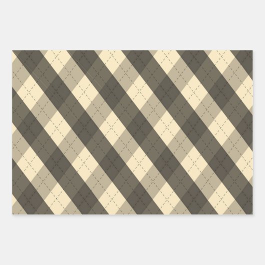 De MeanClique Black Argyle Inpakpapier Vel (Voorkant)