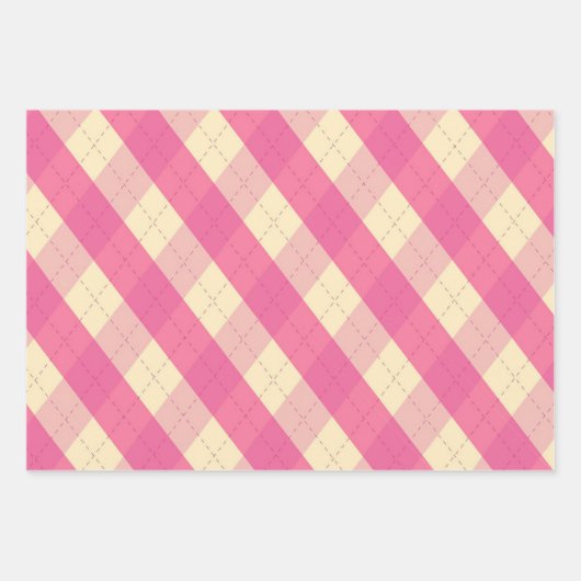 De MeanClique Pink Argyle Inpakpapier Vel (Voorkant 2)