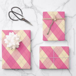 De MeanClique Pink Argyle Inpakpapier Vel