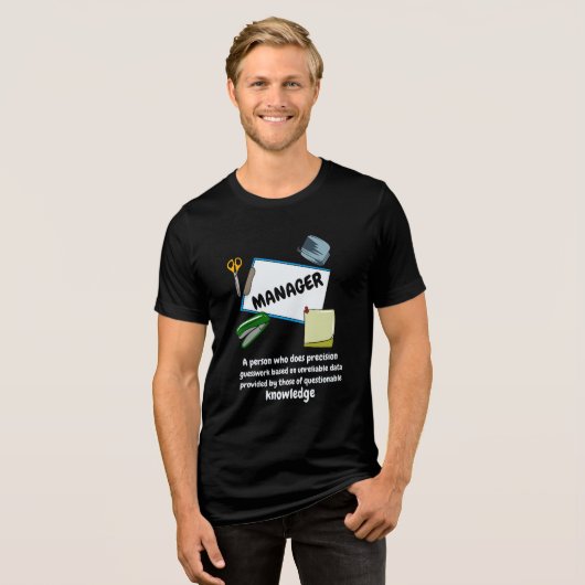 De Medewerker van de Manager van het bureau Novelt Tri-Blend Shirt (Voorkant volledig)