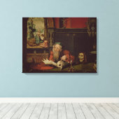 De Meditatie van St. Jerome (olie op het paneel) Canvas Afdruk (Insitu (Houten vloer))
