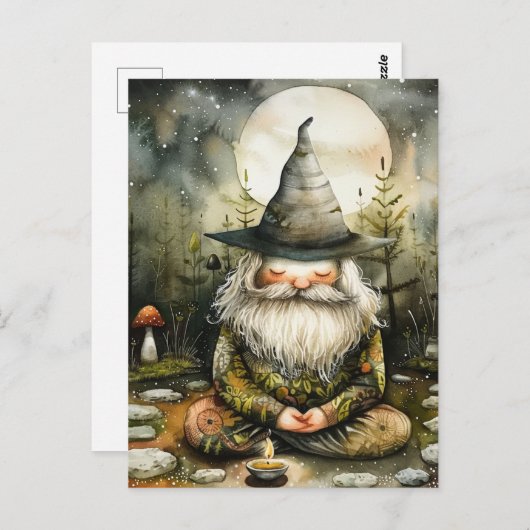 De mediterende kabouter briefkaart (Voorkant / Achterkant)