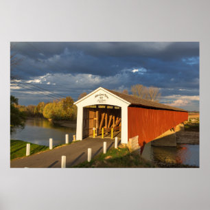 De Medora bedekte brug gebouwd in 1875 Poster