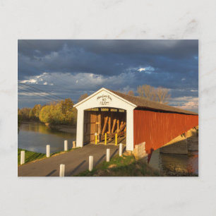 De Medora Overdekte Brug Gebouwd In 1875 Briefkaart