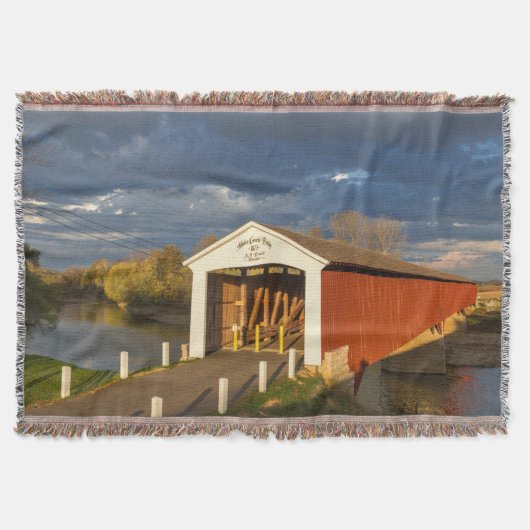De Medora Overdekte Brug Gebouwd In 1875 Deken (Voorkant)