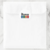 De Meeples Board Gamer Ronde Sticker (Tas)