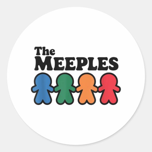 De Meeples Board Gamer Ronde Sticker (Voorkant)