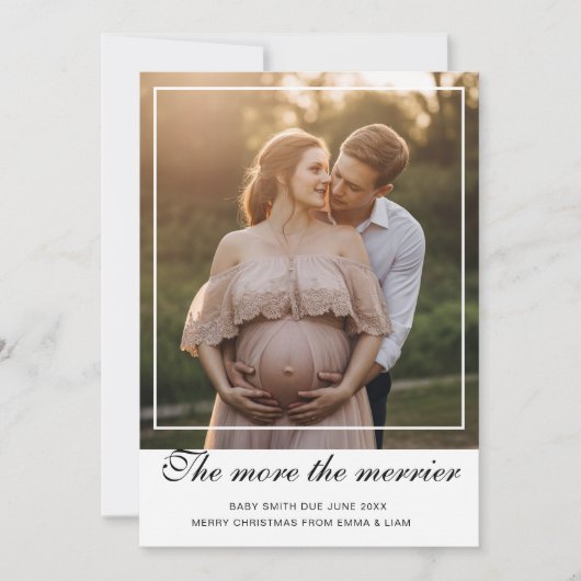 De Meer Groei Vakantie Zwangerschapsaankondigingsk Feestdagenkaart (Voorkant)