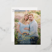 De Meer Hoe Merrier Zwangerschapsaankondiging Foto Folie Feestdagen Briefkaart (Voorkant / Achterkant)