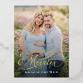 De Meer Hoe Merrier Zwangerschapsaankondiging Foto Folie Feestdagen Briefkaart (Voorkant)