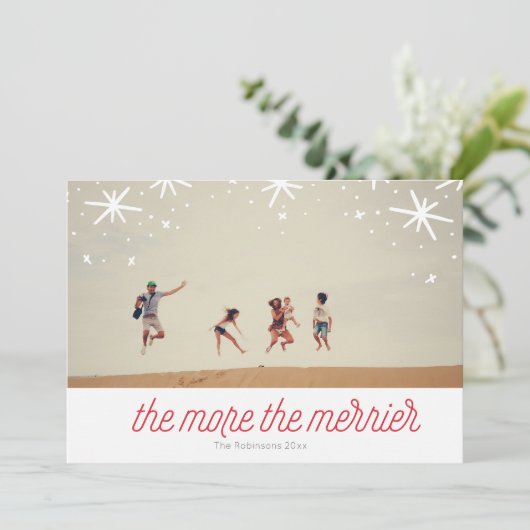 De meer Vrolijkere Foto van Kerstmis van de Feestdagenkaart (Staand voorkant)