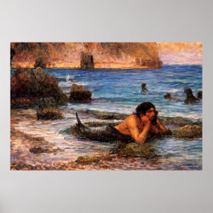 De Meerman van John William Waterhouse Poster