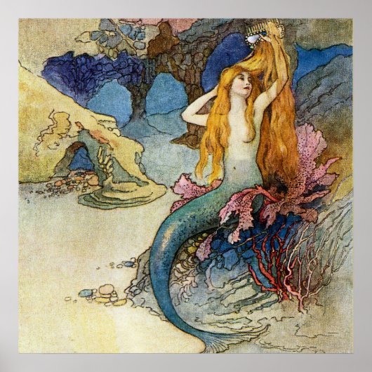 “De Meermin” door Warwick Goble Poster (Voorkant)